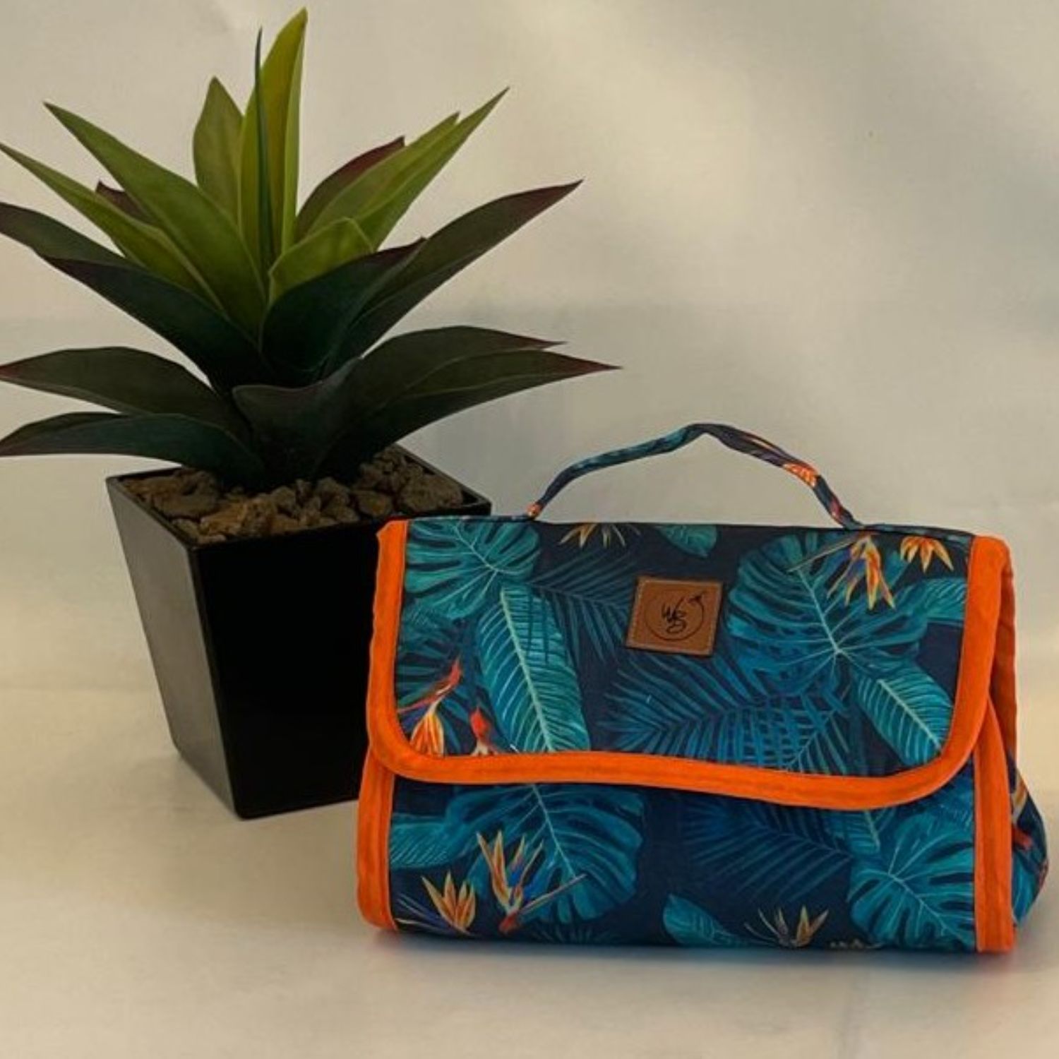Tropical Green Makeup Bag