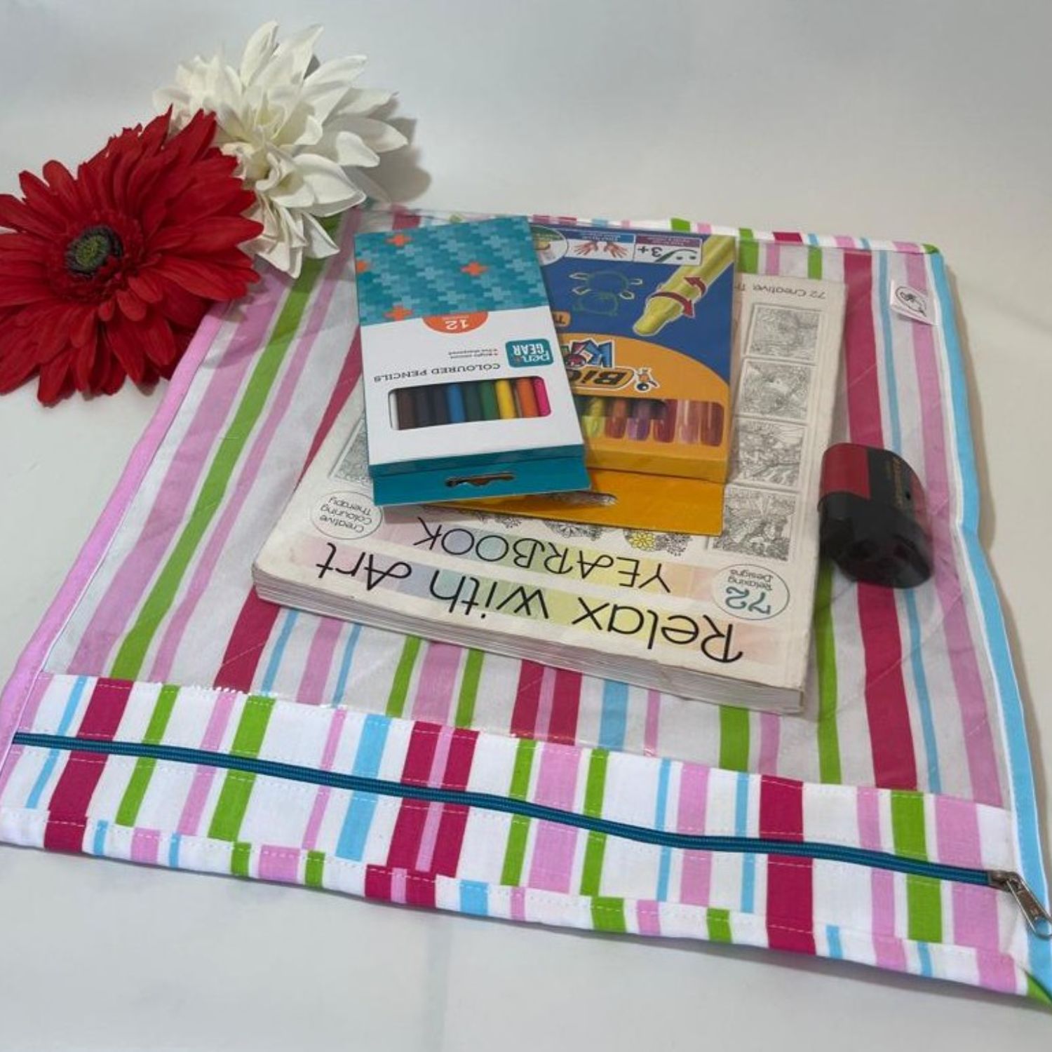 Pink Green & Blue Stripes Project Bag