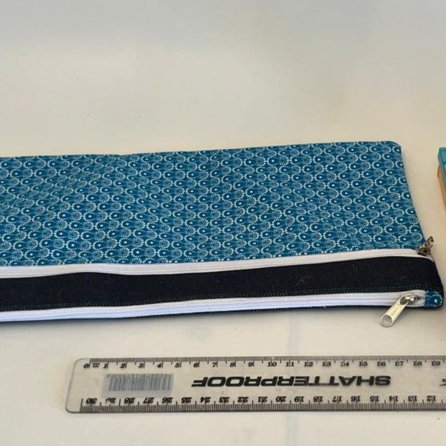Turquoise & White Pencil Case