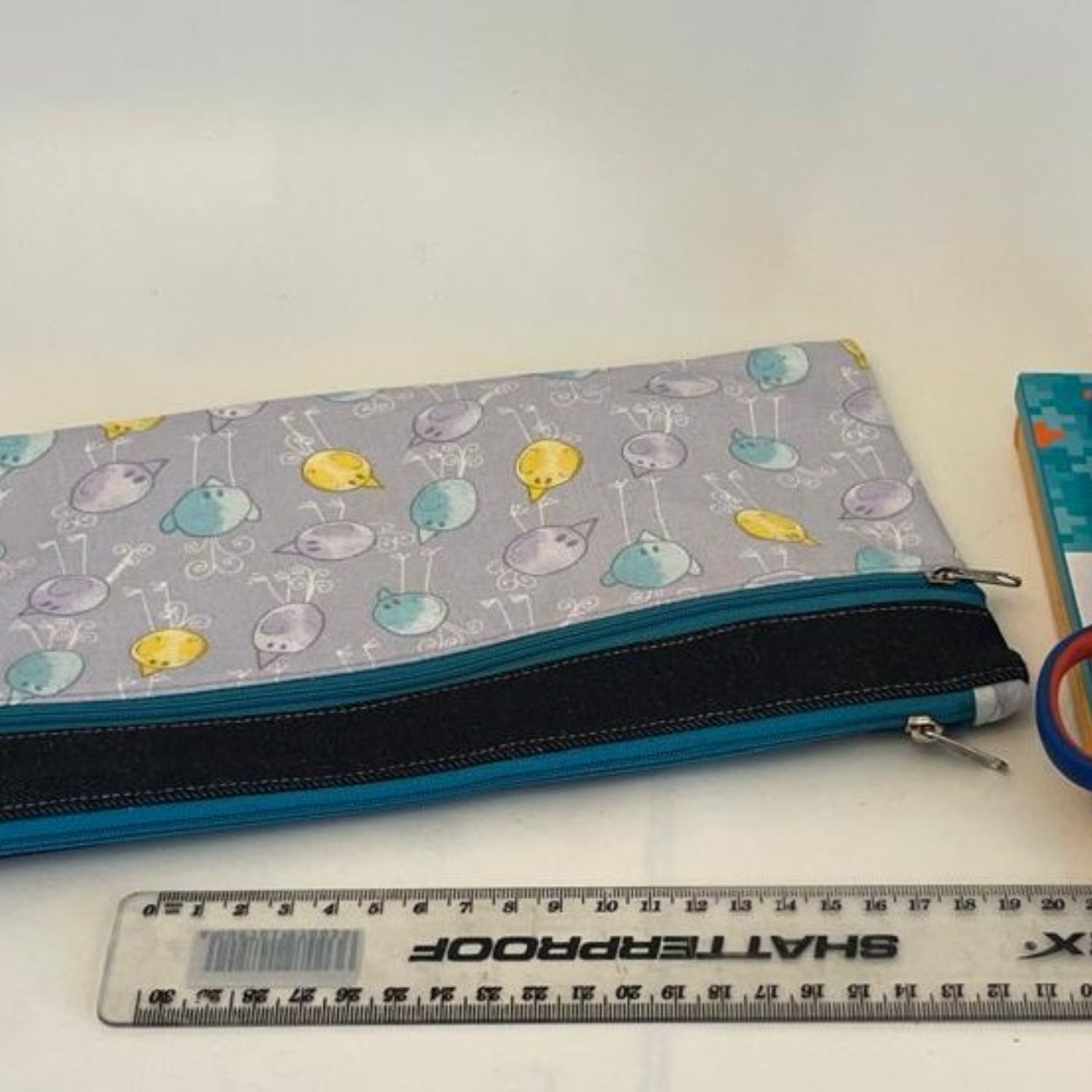 Grey & Funky Birds Pencil Case