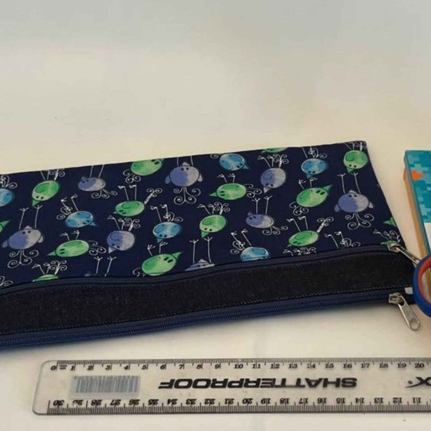 Navy & Funky Birds Pencil Case