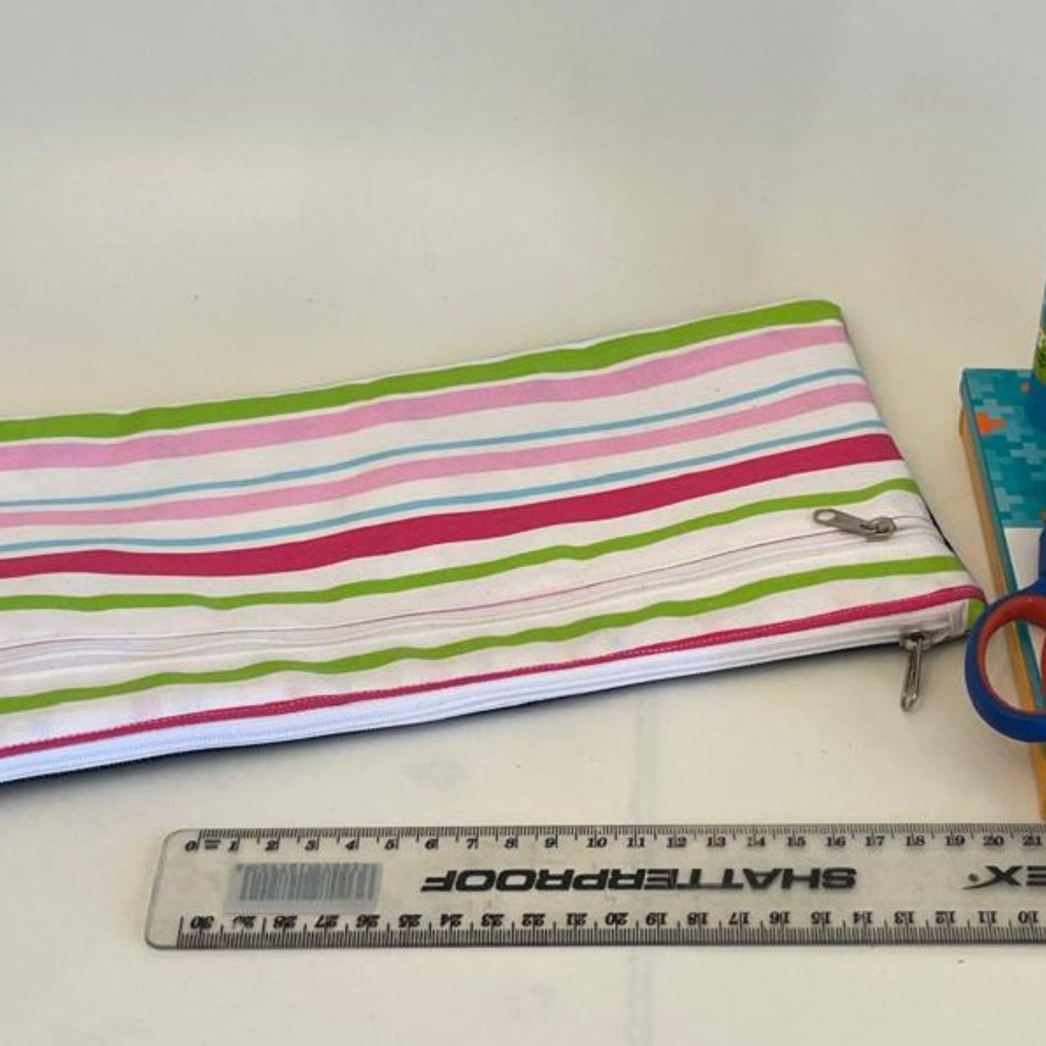 Pink Stripes Pencil Case