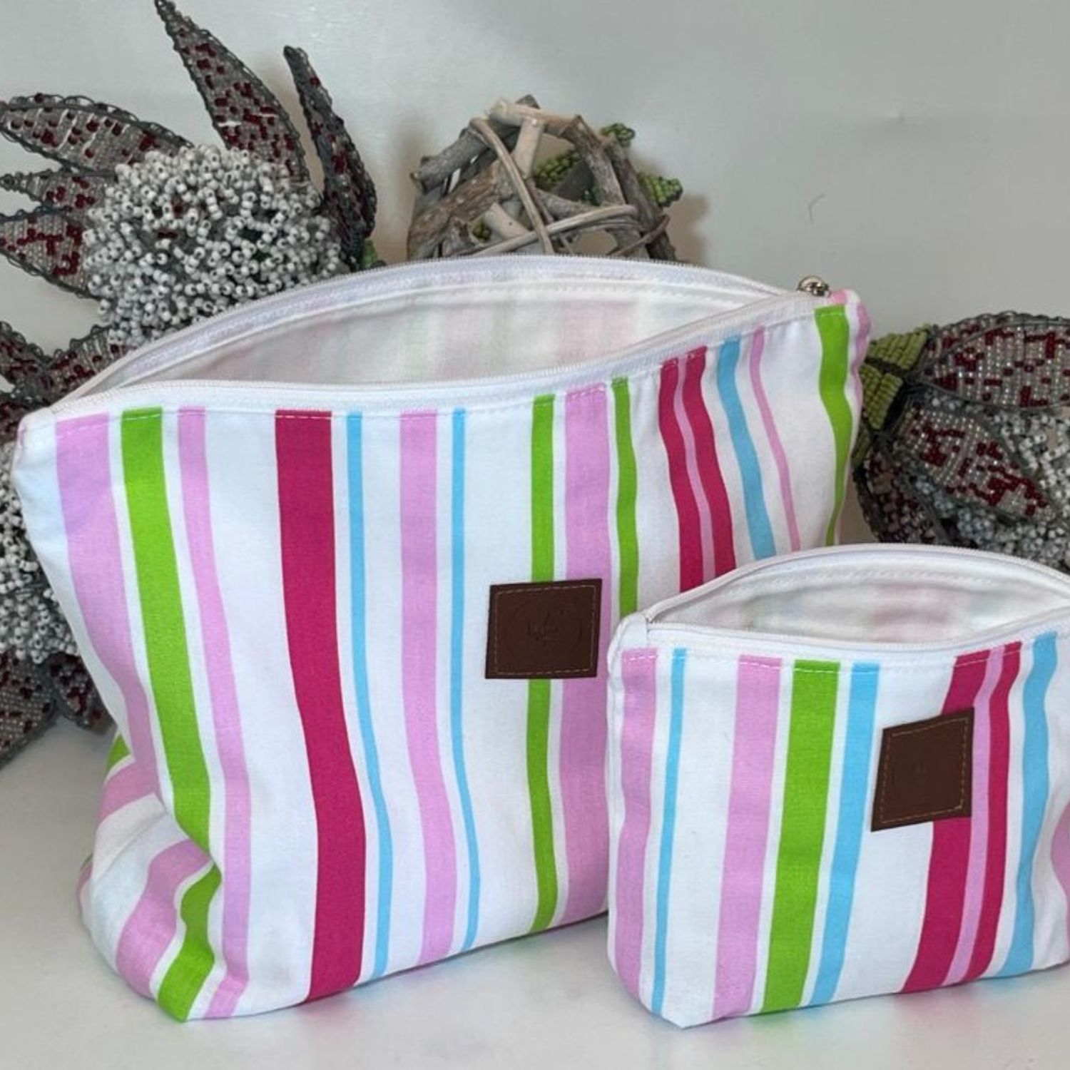 Cosmetic Pouch – Pink Stripes