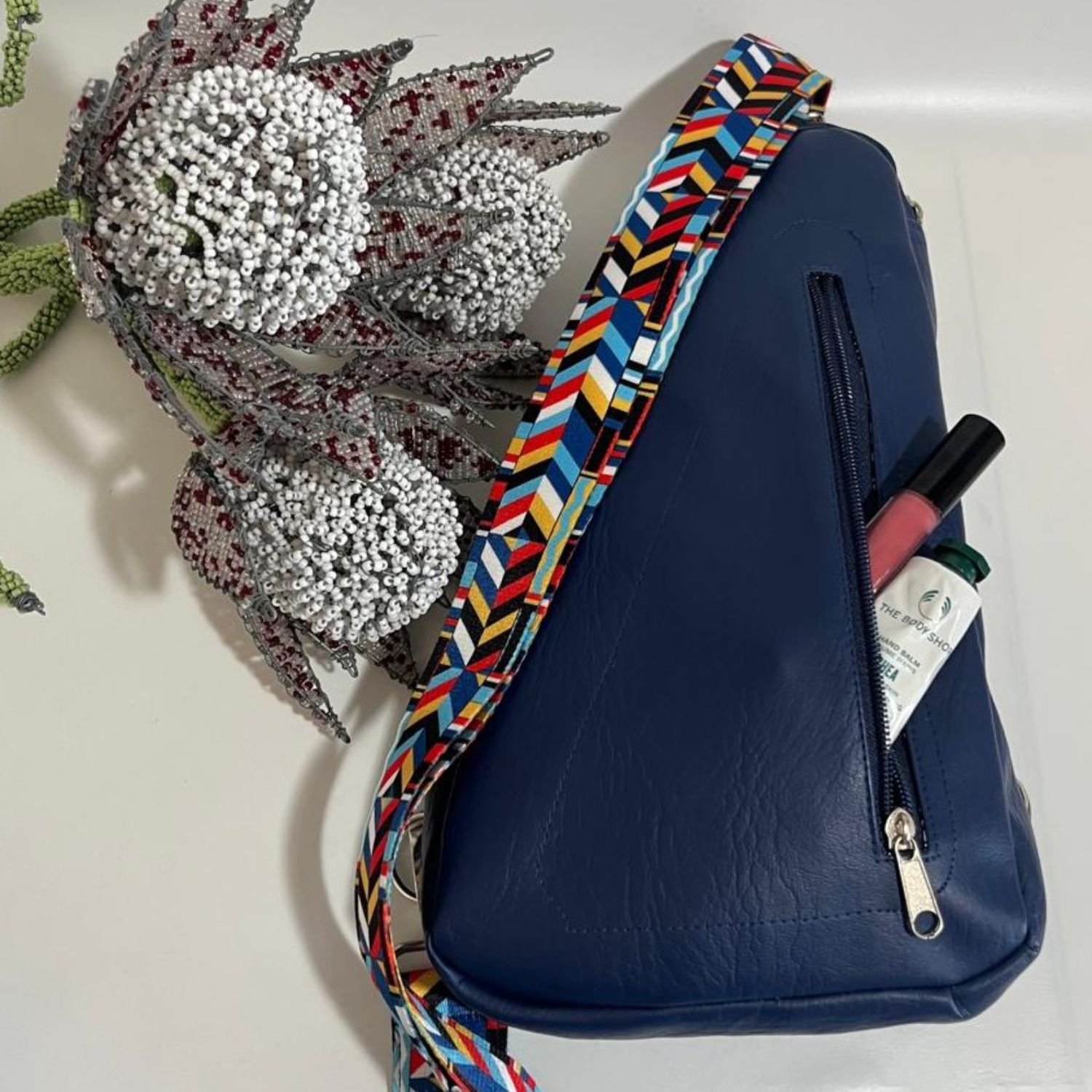 Plain Blue Sail Sling Bag